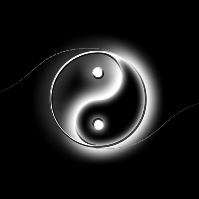 Yin And Yang Logo Art iPad wallpaper 