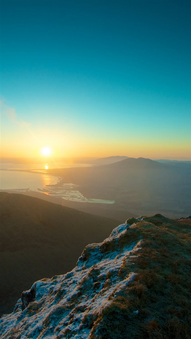 Mountains Sky Sunset Peaks iPhone 8 wallpaper 