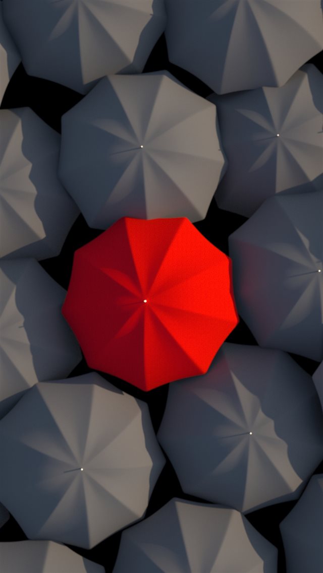 Umbrellas 3D Red Gray iPhone 8 wallpaper 