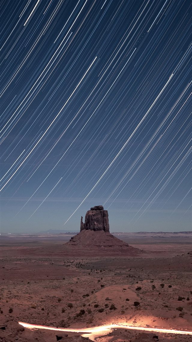 Monument Valley Meteor Shower iPhone 8 wallpaper 