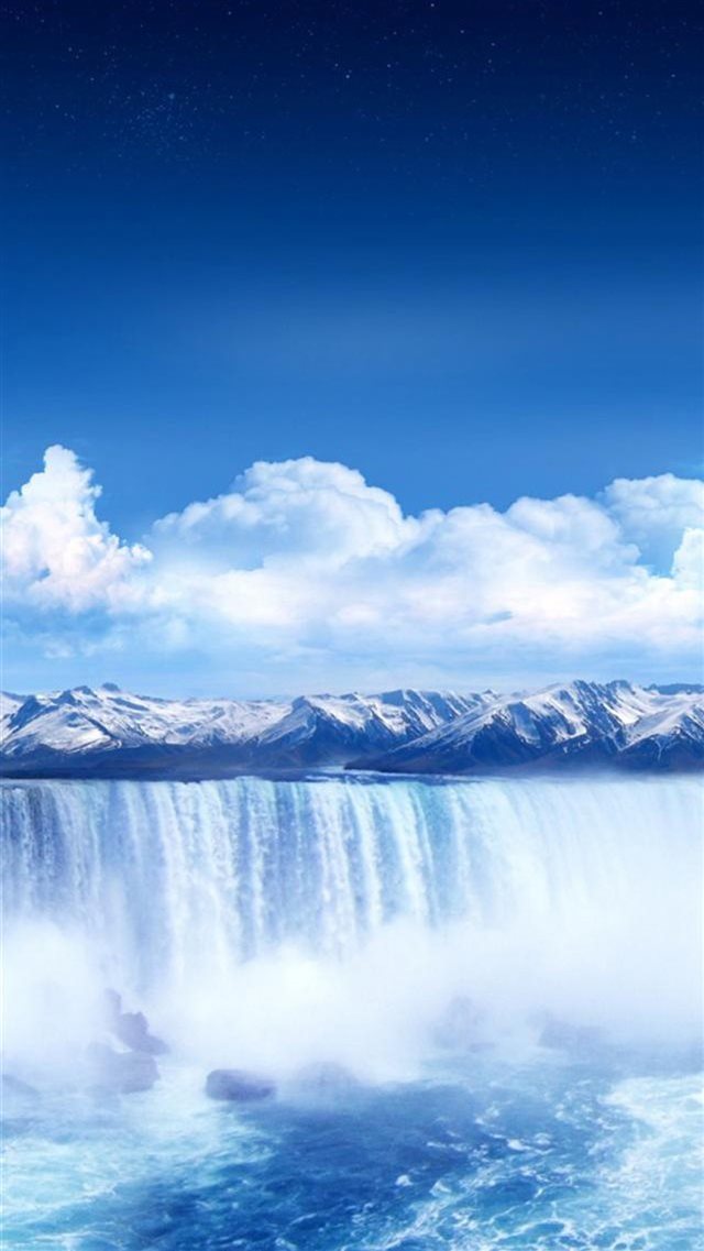 Winter Pure Waterfall Landscape iPhone 8 wallpaper 