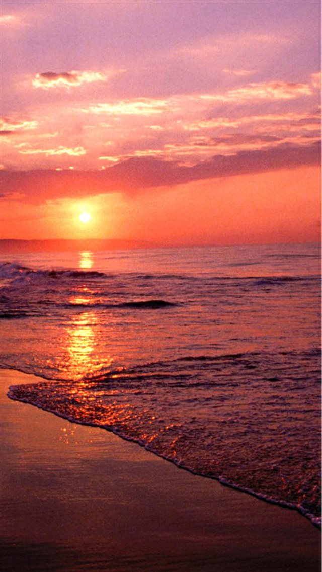 Nature Sunset Sea Beach iPhone 8 wallpaper 