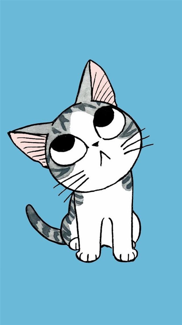 Cute Cartoon Kitten iPhone 8 wallpaper 