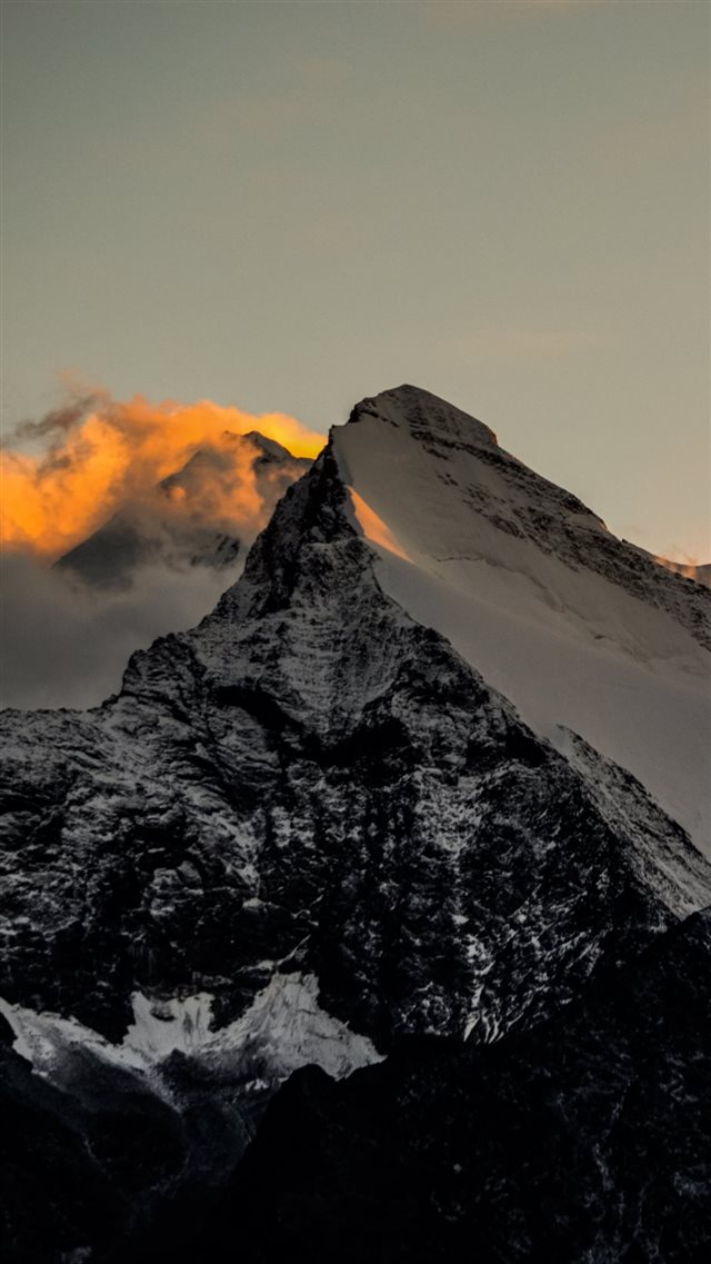 Himalaya Mountains Sunset Fire iPhone 8 wallpaper 