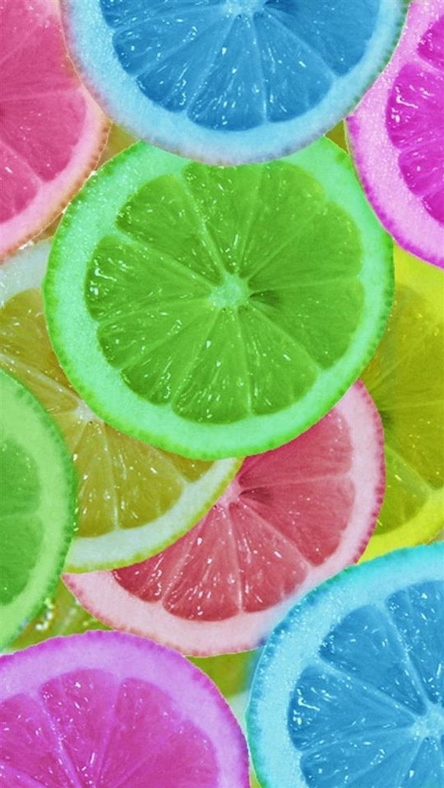 Abstract Colorful Lemon slices iPhone 8 wallpaper 