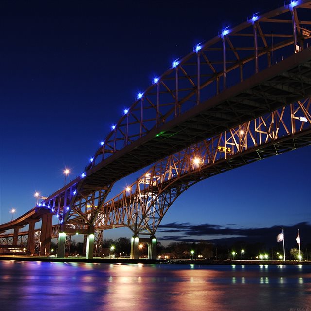 Bridge To USA America River Nature City iPad wallpaper 