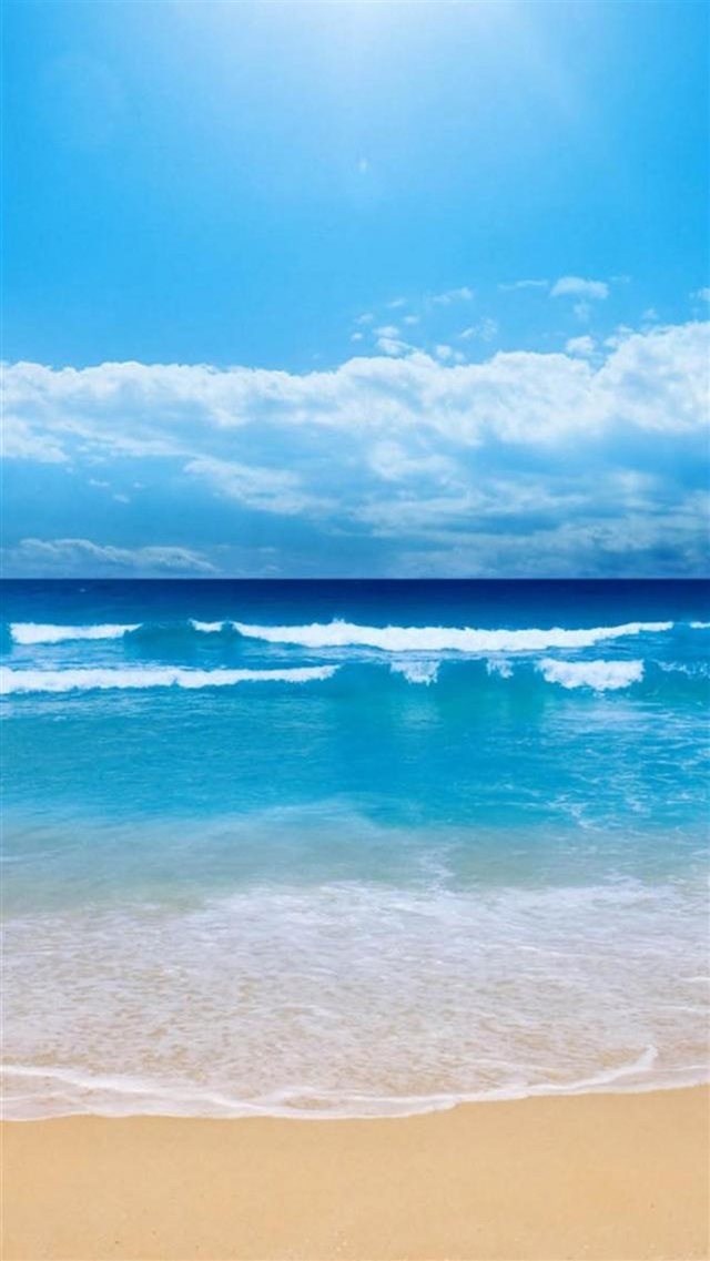 Nature Clear Ocean Beach Skyline iPhone 8 wallpaper 