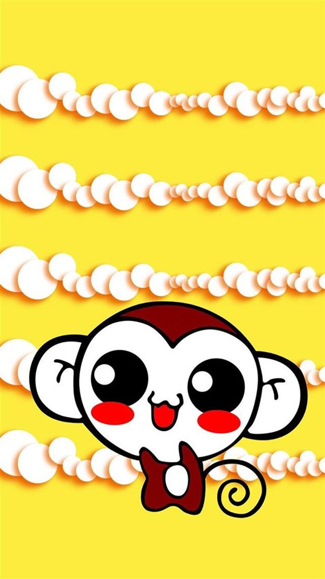 Cute Sweet Hippie Monkey  iPhone 8 wallpaper 