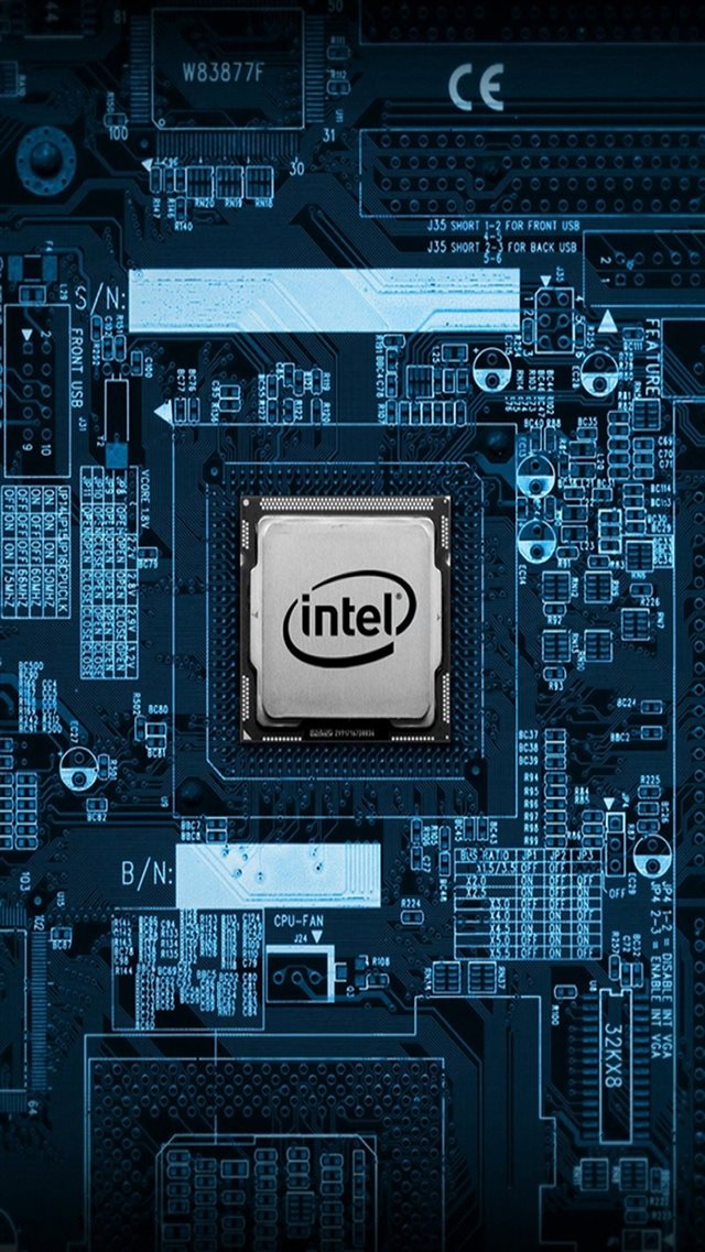 circuitIntel CPU Motherboard Internals iPhone 8 wallpaper 