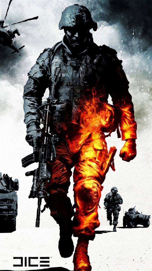 Military Burning Soldier iPhone 8 wallpaper 