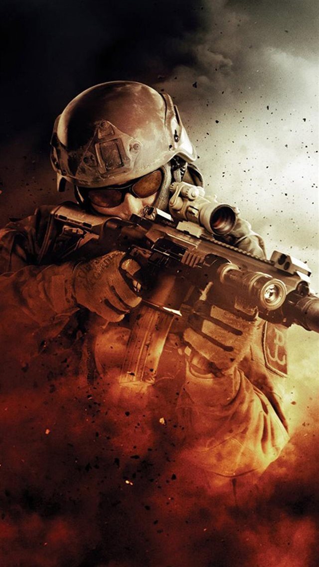War Fire Fight Soldier Gun Weapon iPhone 8 wallpaper 