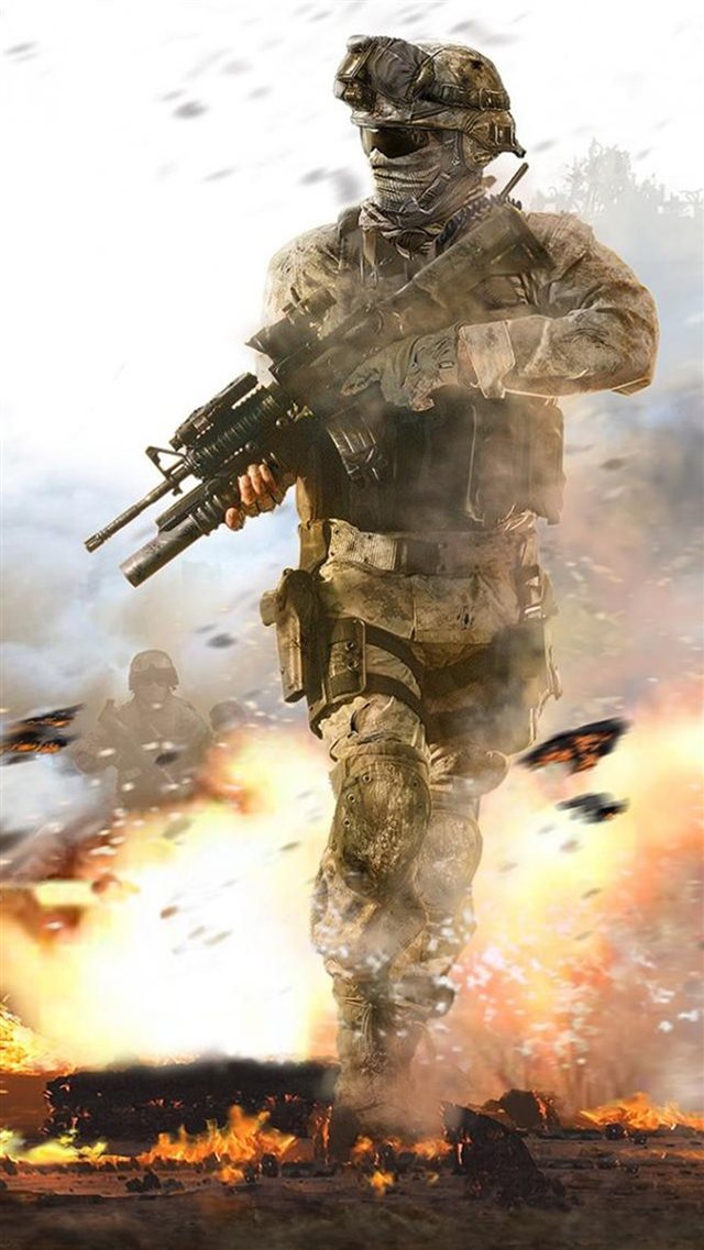 Fighting Soldier In Hail Of Bullets iPhone 8 wallpaper 