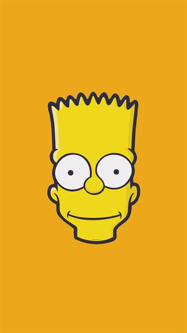 Bart Simpson Face Illust Art Yellow Minimal Simple iPhone 8 wallpaper 