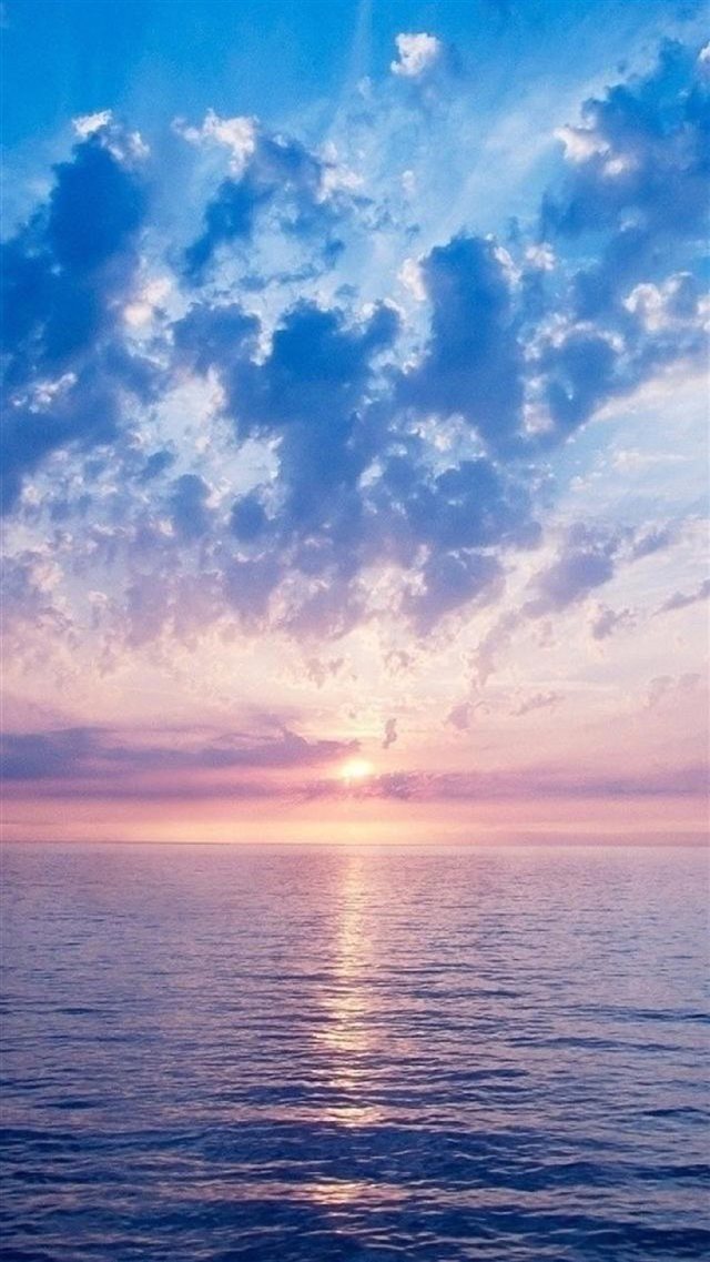 Nature Fantasy Purple Sunrise Scene Over Sea iPhone 8 wallpaper 