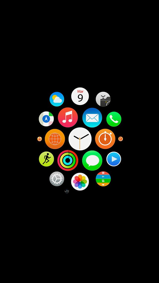 Apple Watch Icons Art Illust Dark iPhone 8 wallpaper 