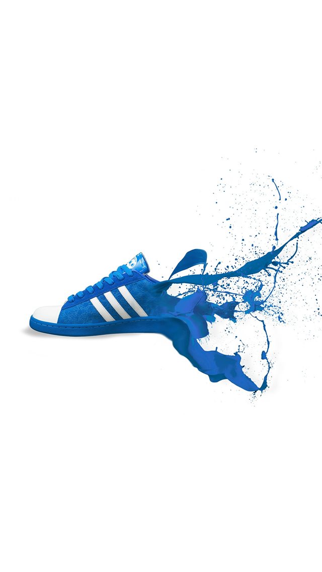 Adidas Blue Shoes Sneakers Logo Art iPhone 8 wallpaper 