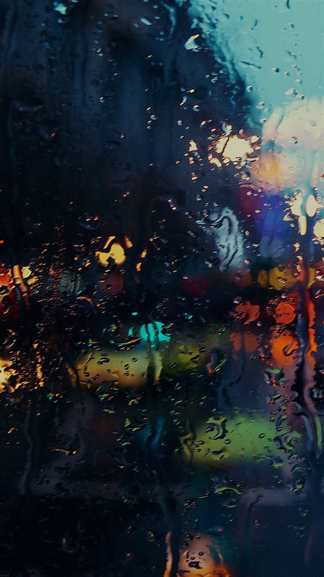 Raining Back Car Window Gloomy Dark Street iPhone 8 wallpaper 