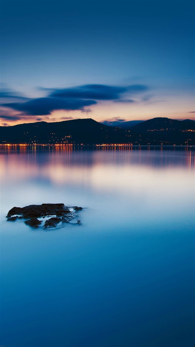 Nature Peaceful Lake Night Cityscape Scene iPhone 8 wallpaper 