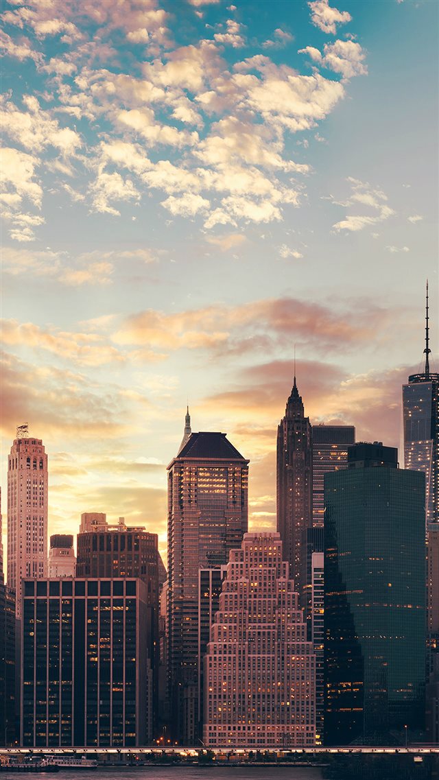 Cityscape Skyline High Buildings Skyscrapers Sunset iPhone 8 wallpaper 