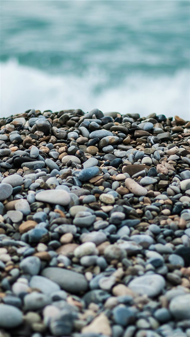 Nature Seaside Pebble Stone Beach iPhone 8 wallpaper 