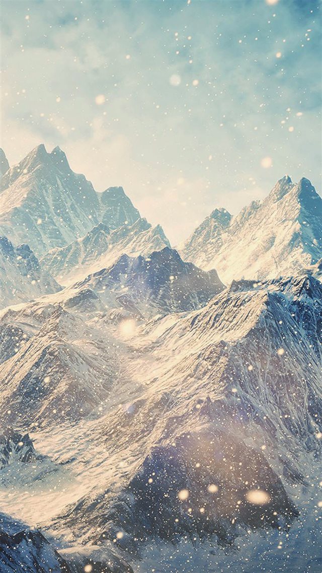 Himalayan Mountains Landscape Snowfall iPhone 8 wallpaper 