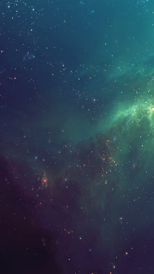 Fantasy Shiny Starry Green Nebula Starry Space Skyscape iPhone 8 wallpaper 