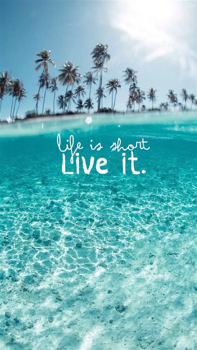 Wonderful Clear Ocean Beach Life Is About Live It iPhone 8 wallpaper 