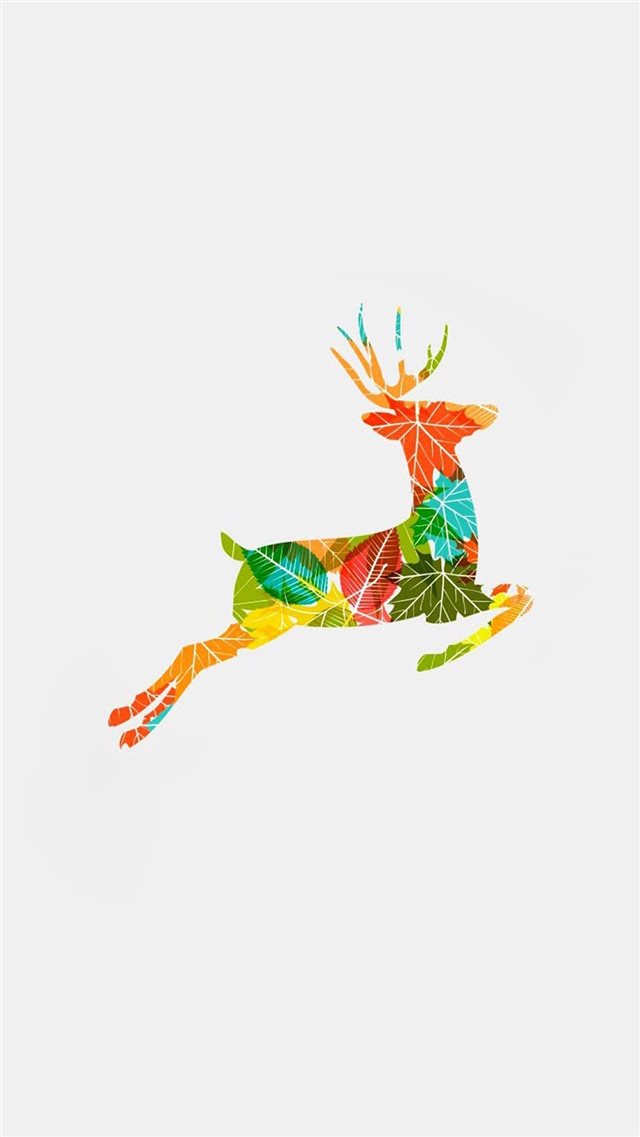 Colorful Reindeer Jump Illustration iPhone 8 wallpaper 