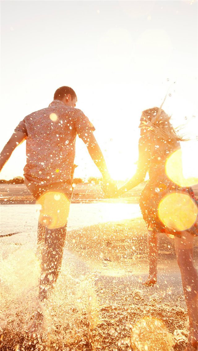 Couple Love Beach Happy Marry Me Nature iPhone 8 wallpaper 