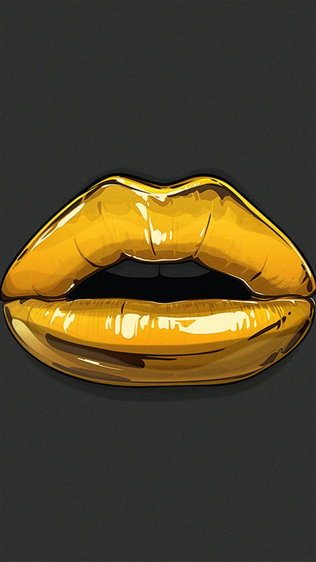 Golden Lips Bling Illustration iPhone 8 wallpaper 