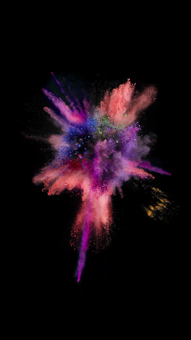 iOS9 Colorful Explosion Smoke Dark iPhone 8 wallpaper 
