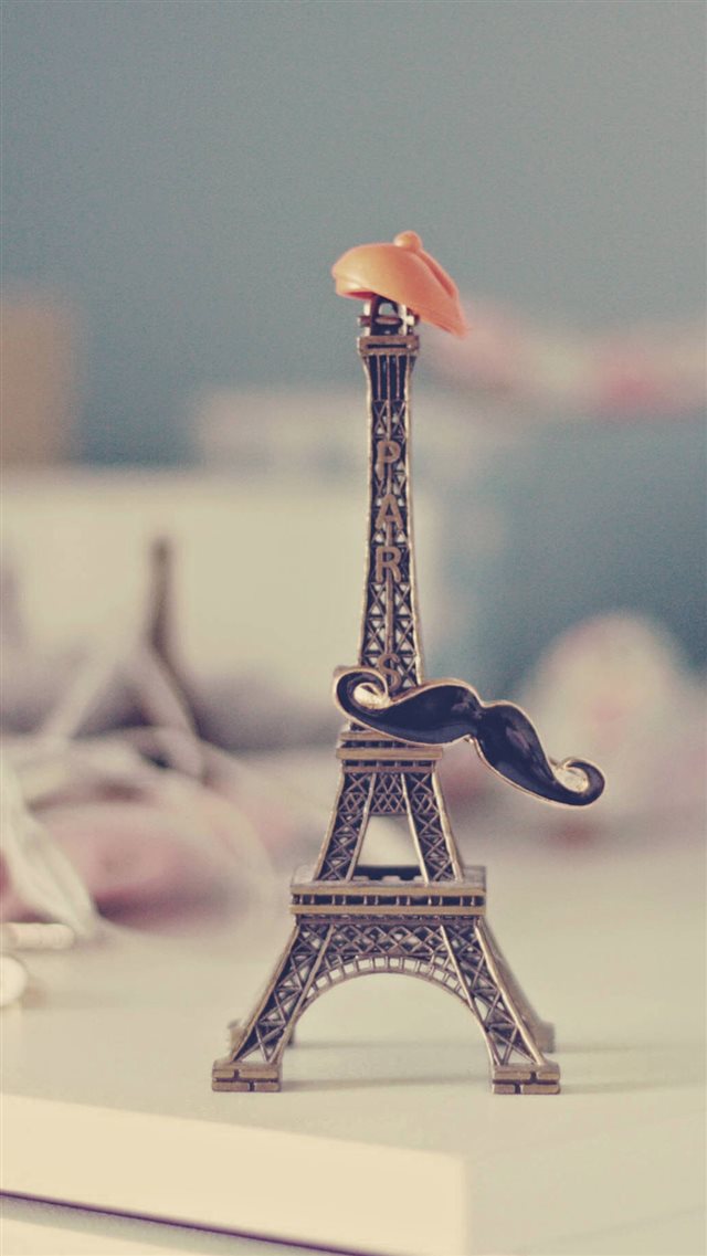 Eiffel Tower Moustache Hat Miniature iPhone 8 wallpaper 