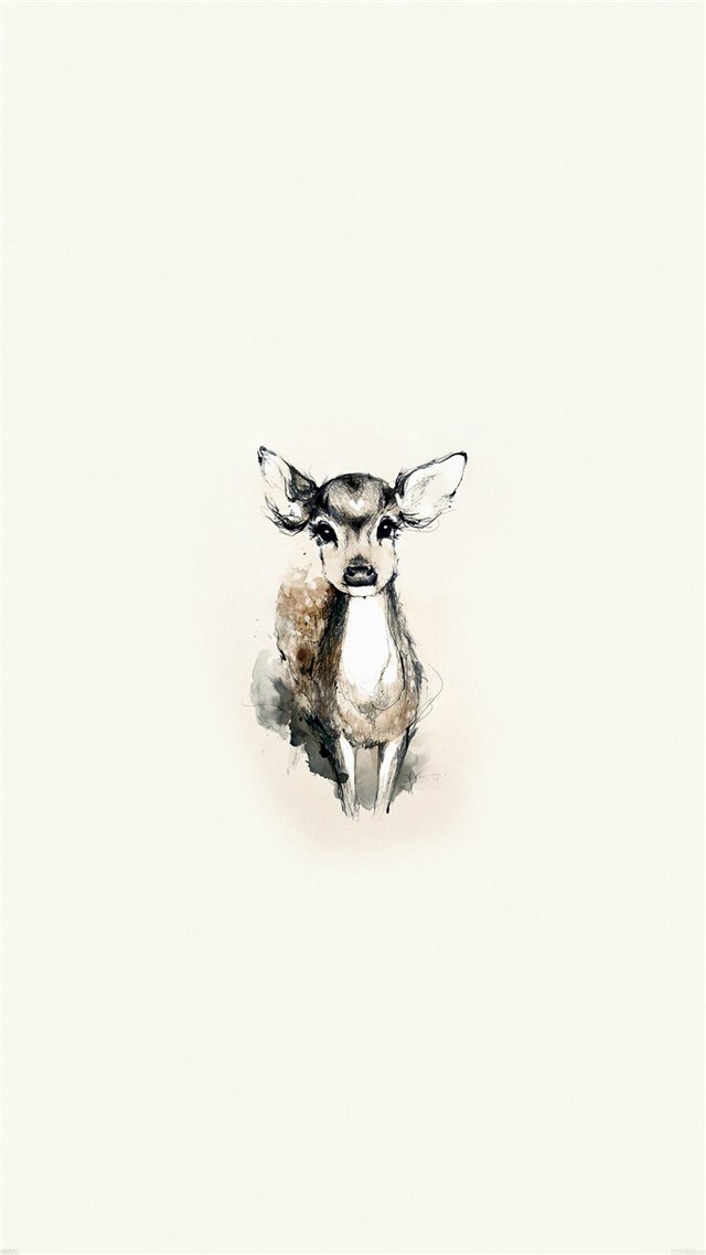 Tiny Deer Illustration iPhone 8 wallpaper 