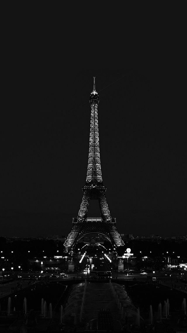 Paris Night France City Dark Eiffel Tower iPhone 8 wallpaper 
