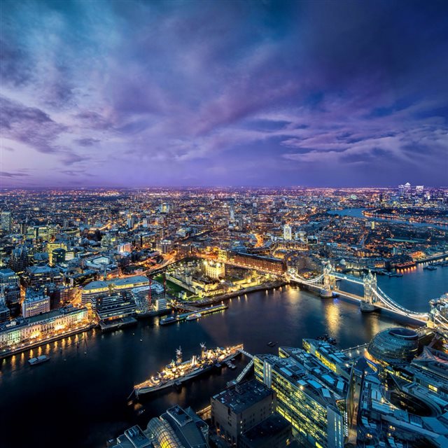 Nature London Bridge Night Cityscape iPad wallpaper 