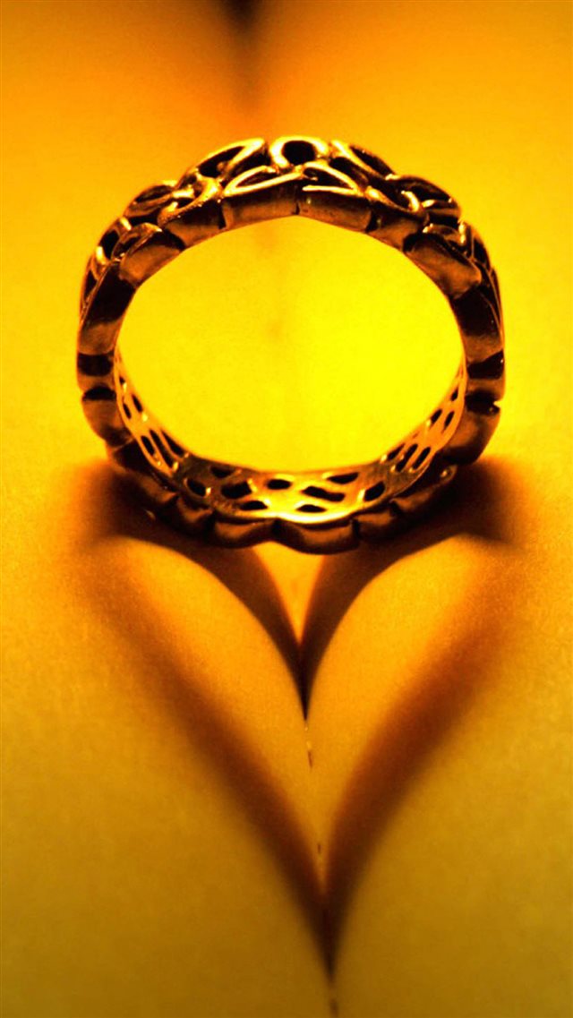 Golden Ring Book Love Shaped Shadow iPhone 8 wallpaper 
