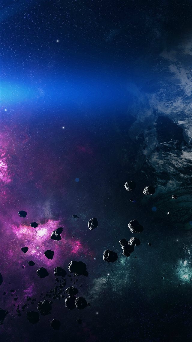 Space Asteroids Belt Purple iPhone 8 wallpaper 