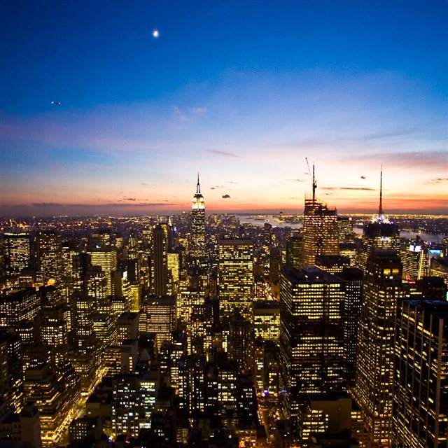 Magnificent New York Night Scene City View iPad wallpaper 