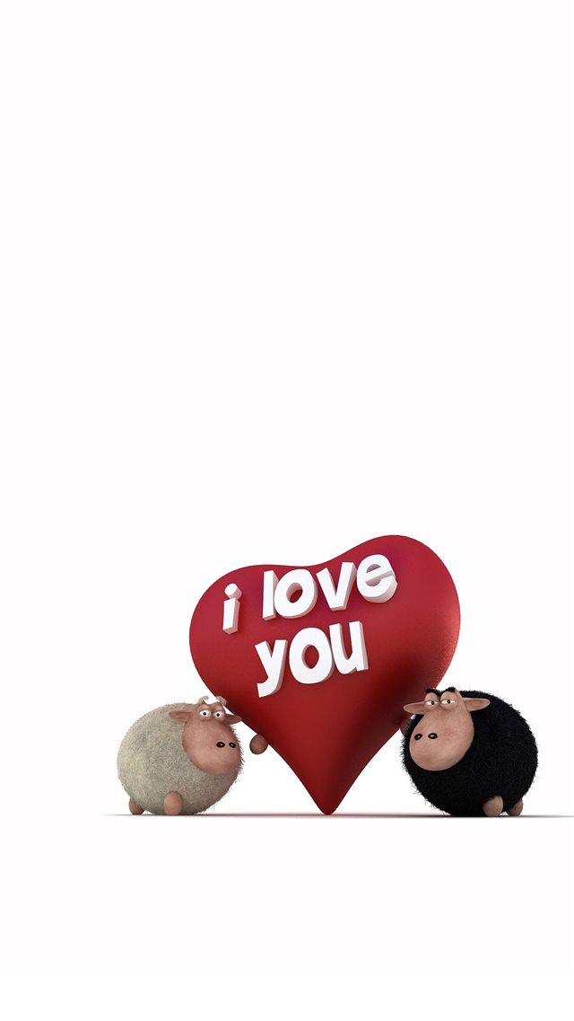 I Love You Funny Sheep iPhone 8 wallpaper 