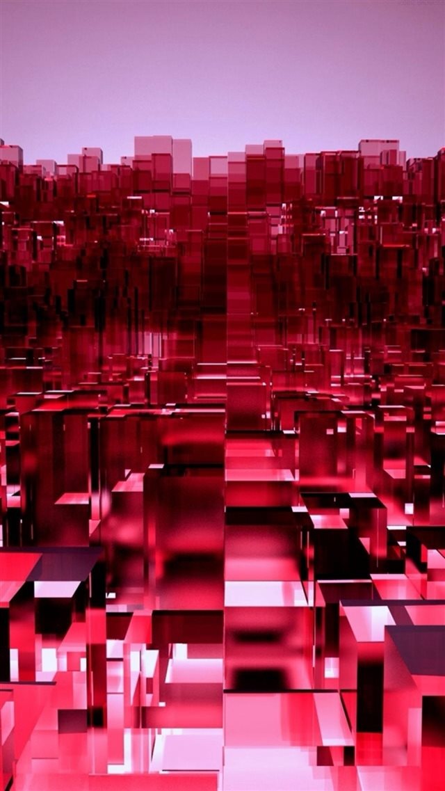 Abstract 3D Overlap Cubes Red Pattern iPhone 8 wallpaper 