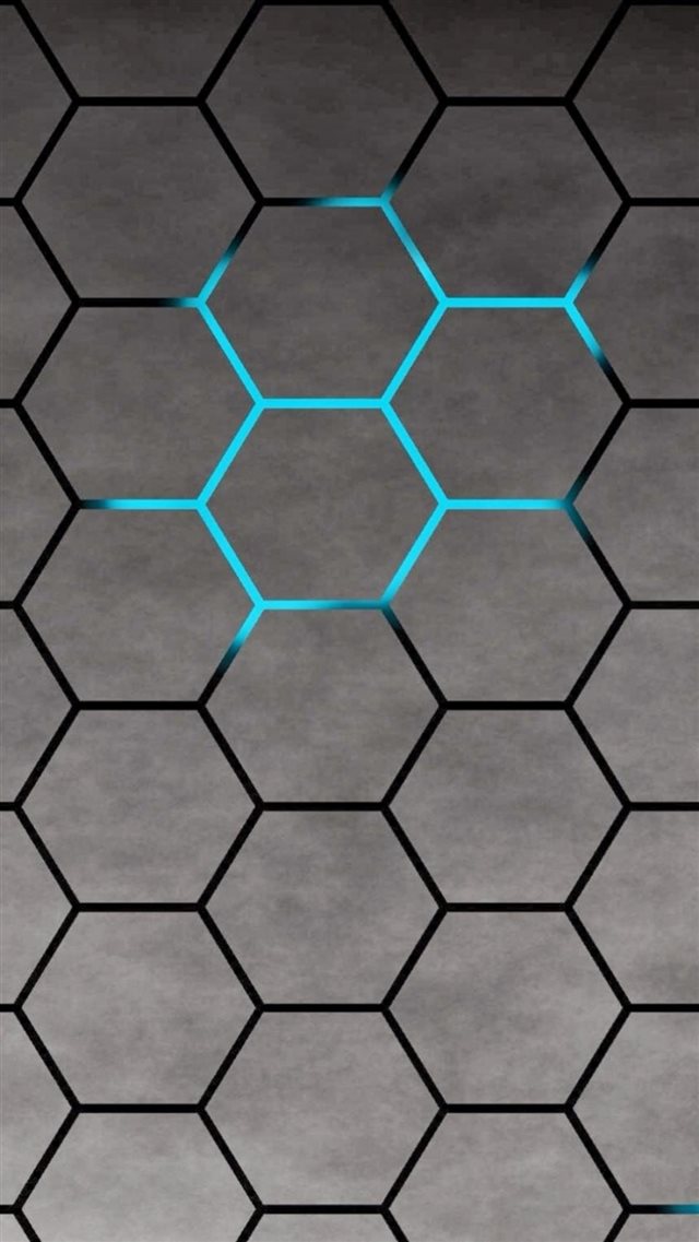 3D Blue Shiny Light Honey Comb Pattern Abstract Background iPhone 8 wallpaper 