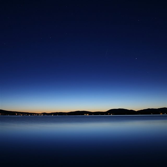 Night Mountains Calm Lake View iPad wallpaper 