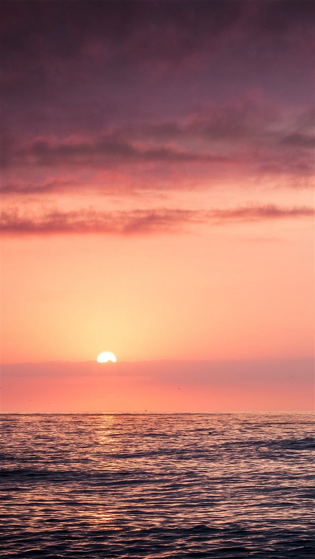 Sunset Sea Beach Sky Red iPhone 8 wallpaper 