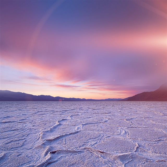 Dead Sea Snow Sunset Mountain Nature Flare iPad wallpaper 