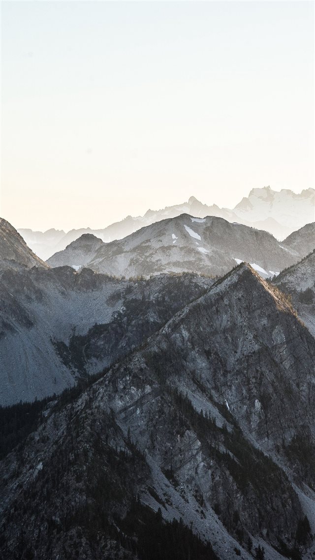 Mountain Layer View Nature Top iPhone 8 wallpaper 