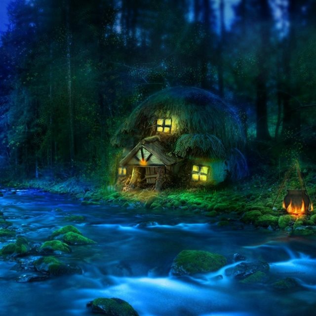3D Fantasy Woodland iPad wallpaper 