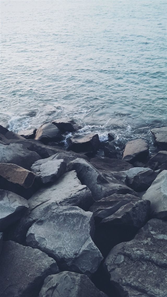 Nature Shore Rocky Stone Seaside iPhone 8 wallpaper 
