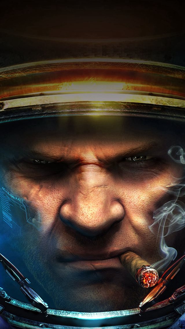 Starcraft Face Close Up Art iPhone 8 wallpaper 