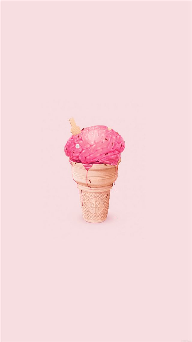 Brain Icecream Illust Art Cute Pink iPhone 8 wallpaper 