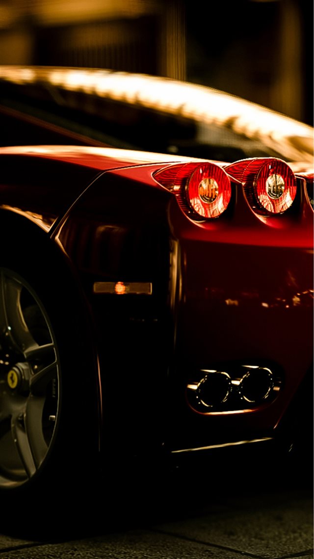 Ferrari Rear Lights View iPhone 8 wallpaper 